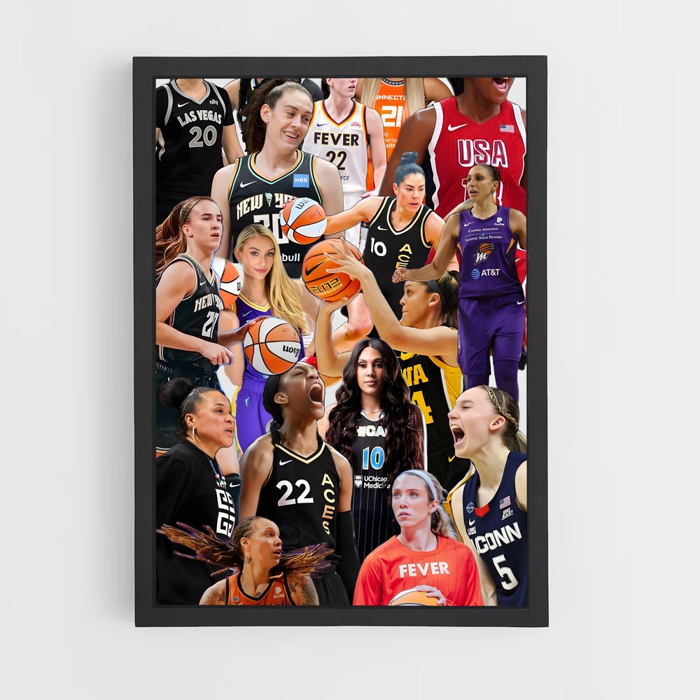 Poster Les Héroïnes du Basket – affiche Basketball (vue 2)